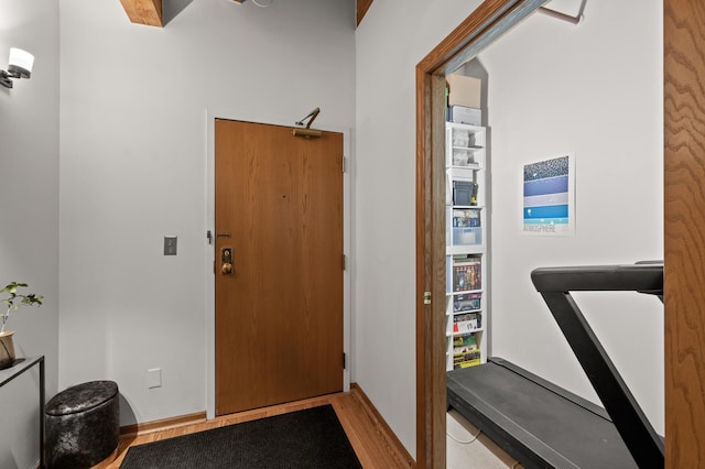 foyer entrance featuring light hardwood / wood-style flooring