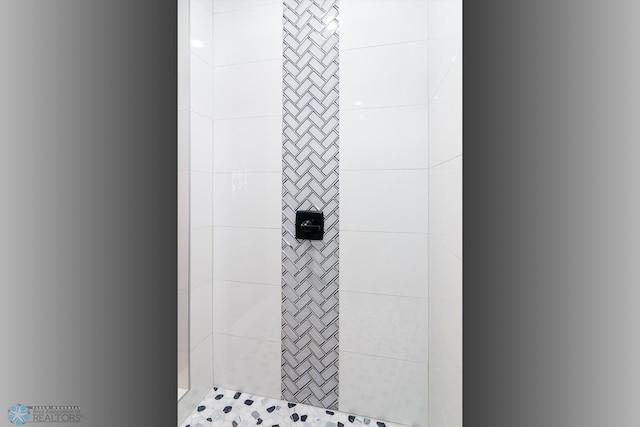 interior details with tiled shower