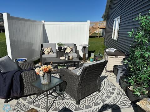 view of patio with outdoor lounge area