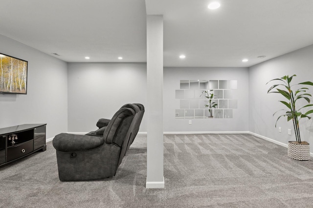 1524 Mulberry St, Taylors Falls, MN 55084 - living area with recessed lighting, carpet flooring, and baseboards