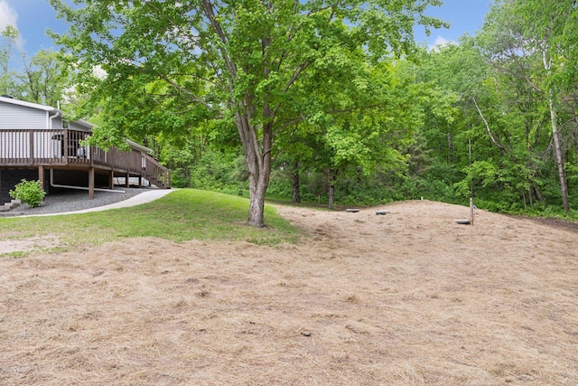 1524 Mulberry St, Taylors Falls, MN 55084 - view of yard featuring a wooden deck
