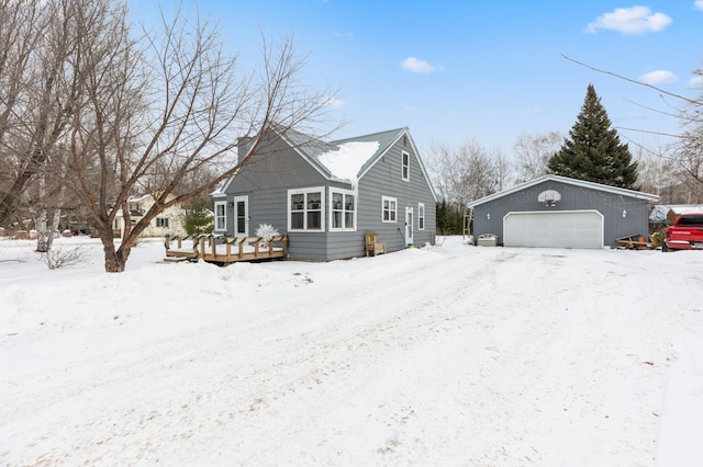 view of front of home with a deck