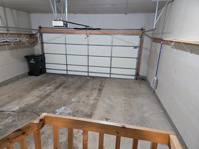 garage featuring a garage door opener