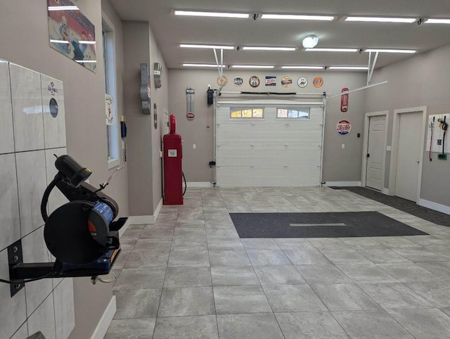 garage with baseboards