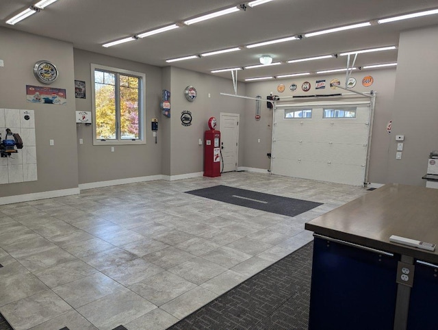 garage with baseboards