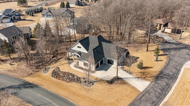 aerial view with a residential view