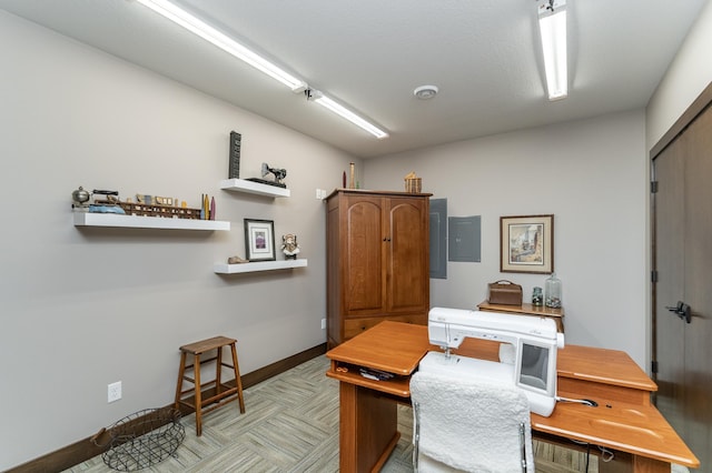 home office featuring baseboards