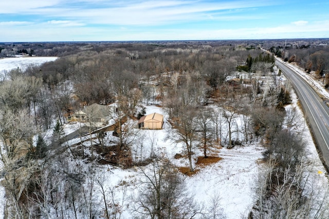 view of snowy aerial view