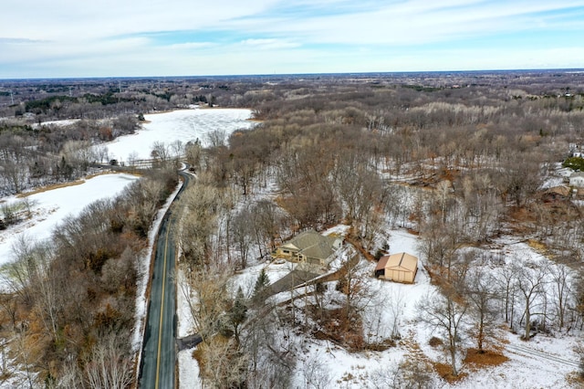 view of snowy aerial view