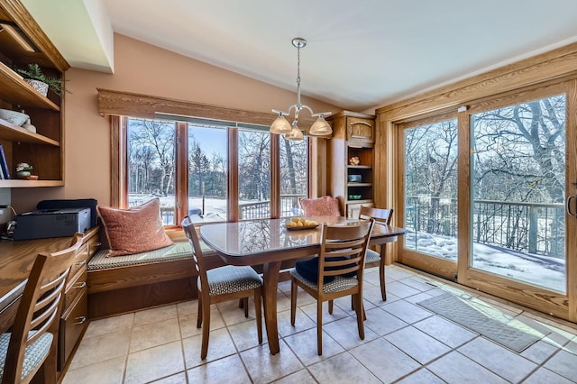 10740 230th St N, Scandia, MN 55073 - dining area with a chandelier and lofted ceiling