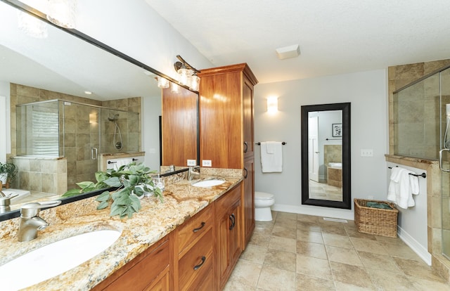 3942 Autumn Lake Ct SW, Rochester, MN 55902 - full bathroom featuring double vanity and a shower stall