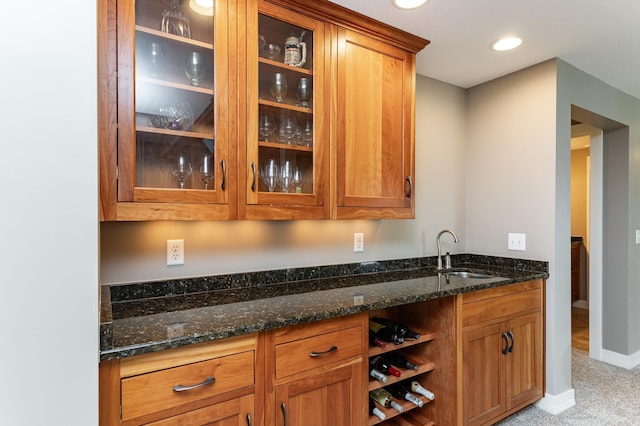 3942 Autumn Lake Ct SW, Rochester, MN 55902 - indoor wet bar featuring light colored carpet and recessed lighting