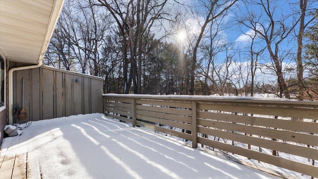 view of yard covered in snow