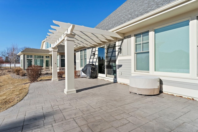 view of patio / terrace featuring a pergola