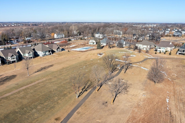 aerial view with a residential view