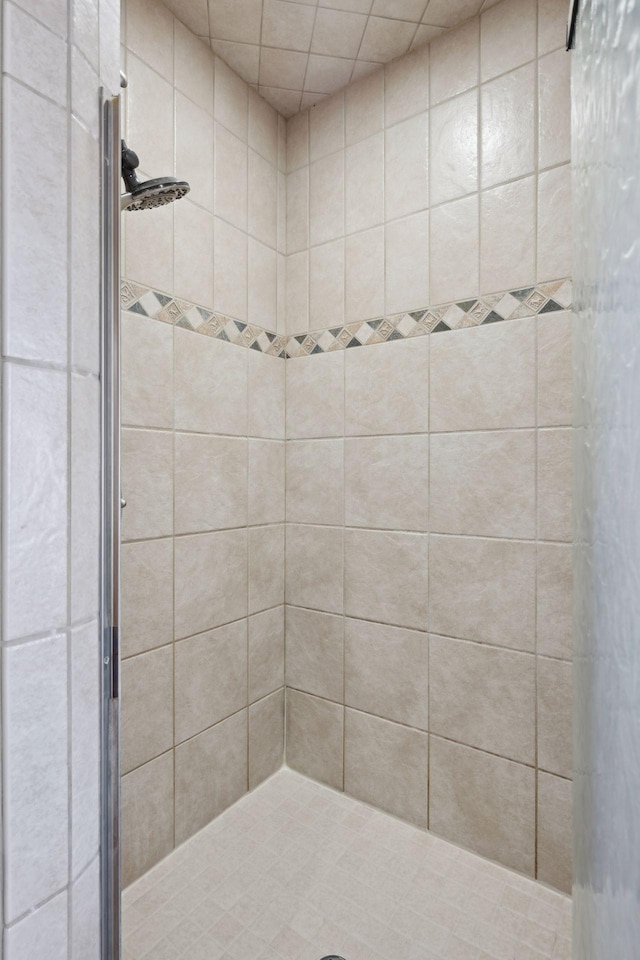 bathroom with a stall shower