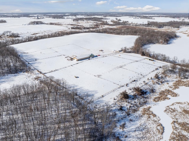 view of snowy aerial view