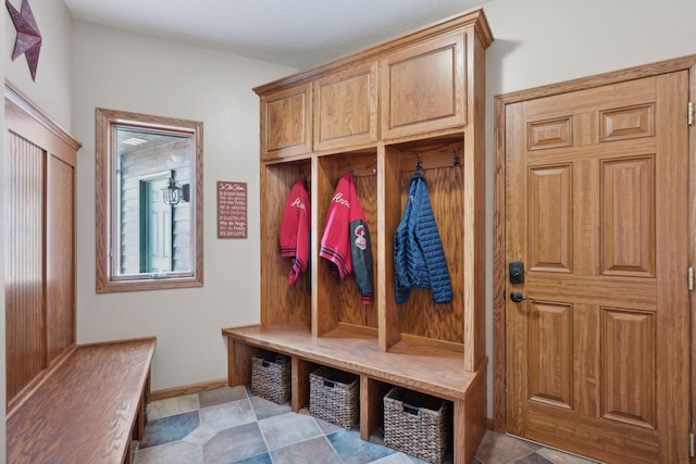 mudroom with baseboards