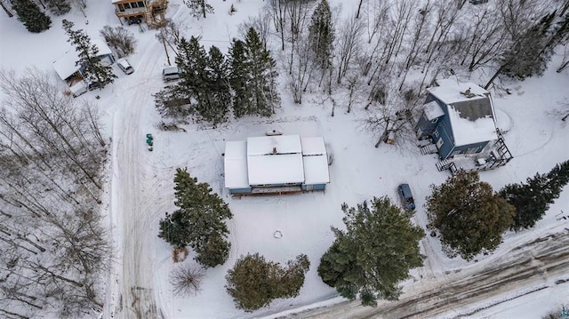 view of snowy aerial view