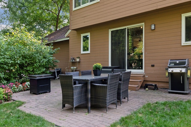 view of patio featuring grilling area