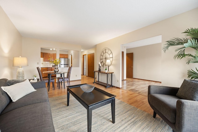 living room featuring light hardwood / wood-style flooring