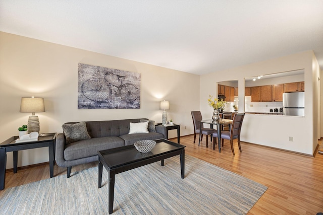 living room featuring light hardwood / wood-style floors