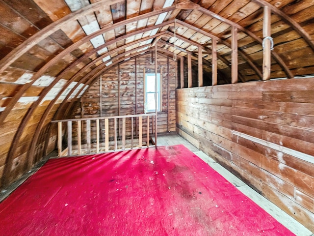 view of unfinished attic