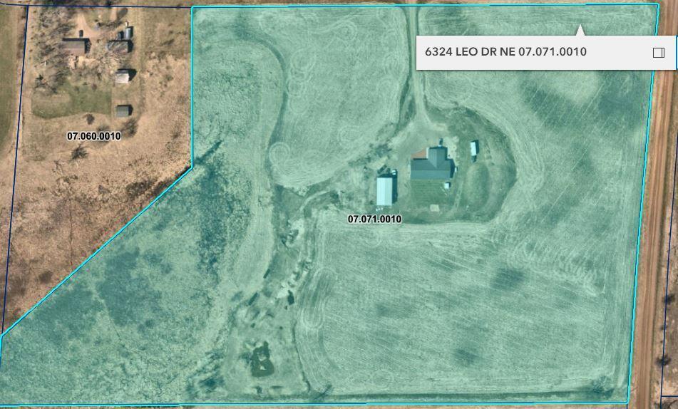6324 Leo Dr NE, North Branch, MN 55056 - map / location with property parcel outlined