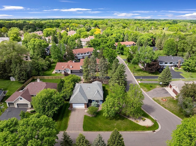 5639 Park Place Dr, Shoreview, MN 55126 - aerial view of residential area featuring a heavily wooded area