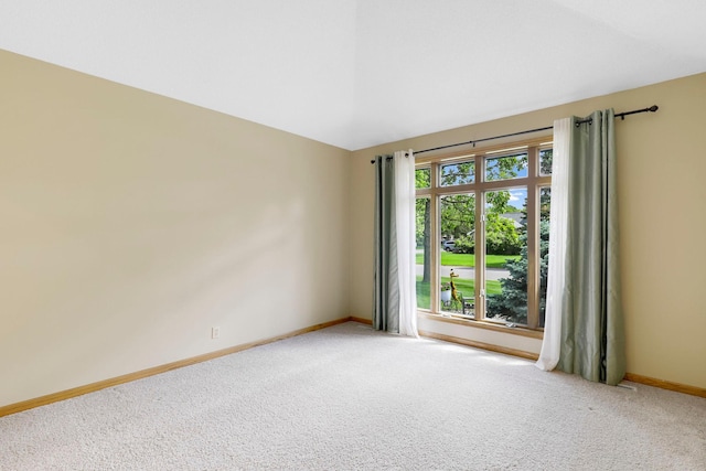 5639 Park Place Dr, Shoreview, MN 55126 - carpeted empty room with baseboards and lofted ceiling