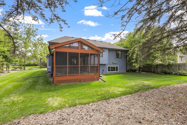 5639 Park Place Dr, Shoreview, MN 55126 - rear view of house featuring a sunroom