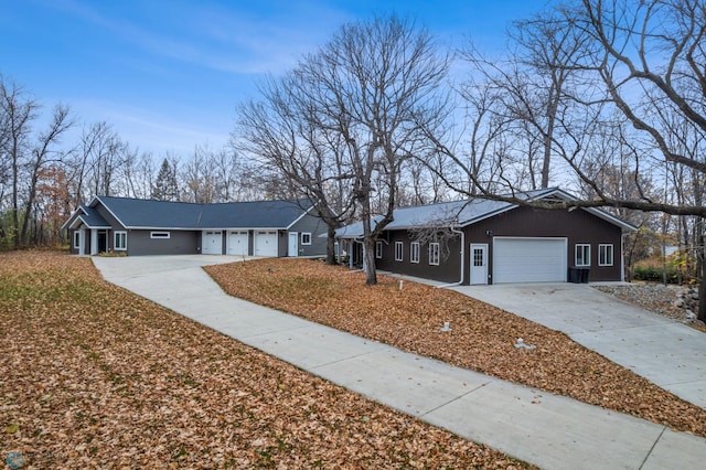 single story home with a garage