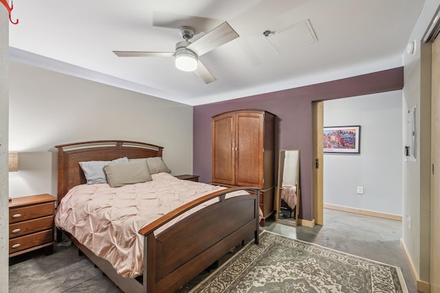 bedroom with ceiling fan