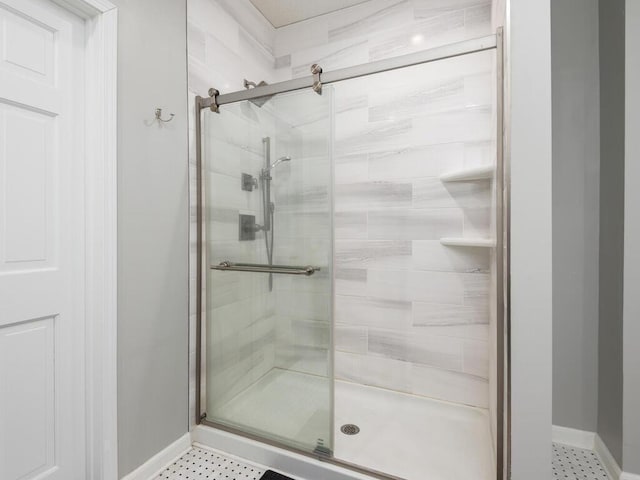 bathroom featuring an enclosed shower