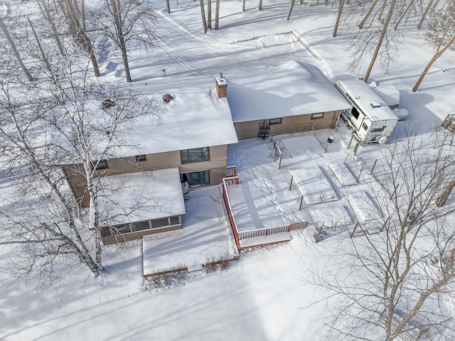 view of snowy aerial view