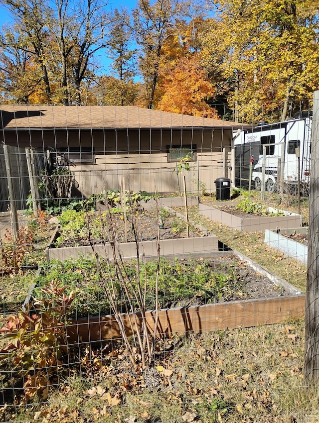 view of yard with a vegetable garden