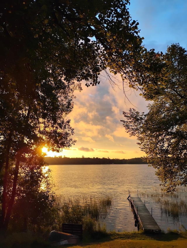 water view with a dock