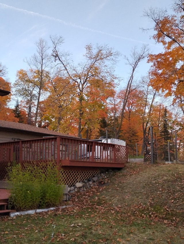 exterior space featuring a deck