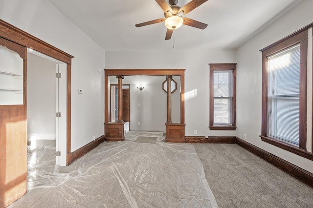 unfurnished room featuring ceiling fan