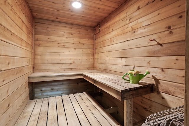 view of sauna