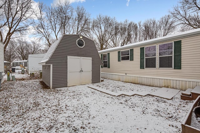 view of snow covered structure