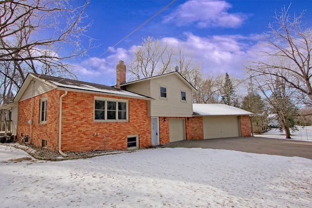 exterior space with a garage