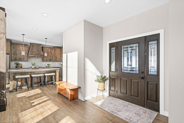 foyer featuring light hardwood / wood-style floors