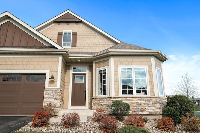 entrance to property with a garage