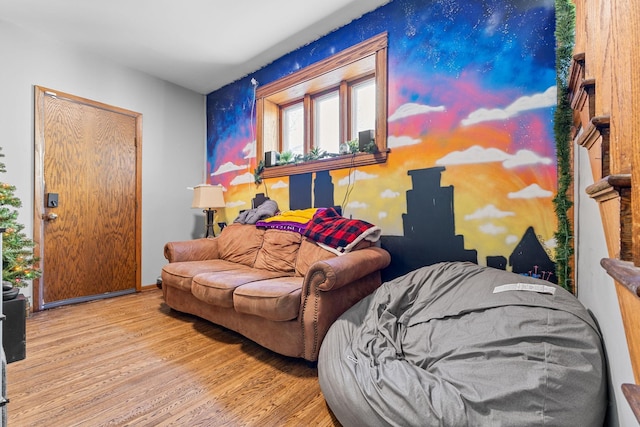 interior space featuring light wood finished floors