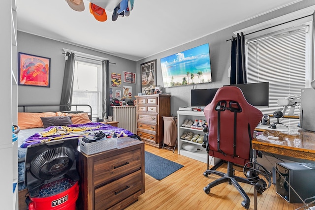 home office featuring light wood finished floors