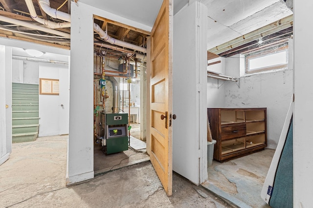 2707 Fremont Ave S, Minneapolis, MN 55408 - basement with stairway and a heating unit