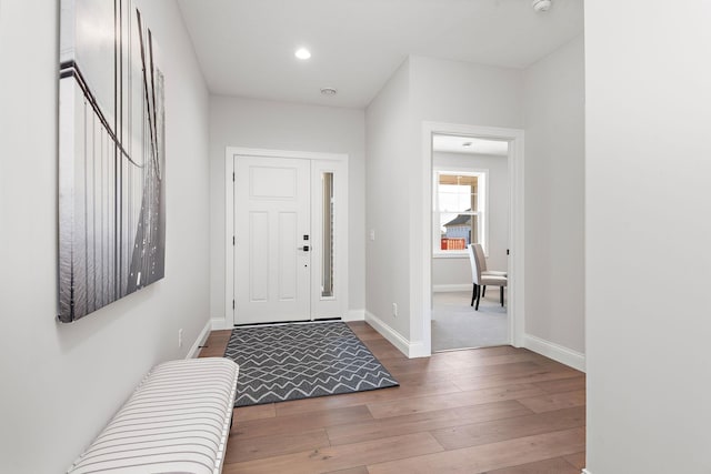 entryway featuring hardwood / wood-style flooring