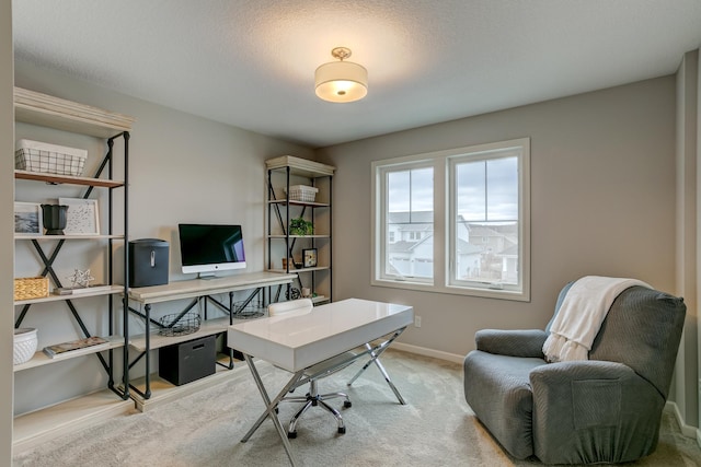 view of carpeted office space