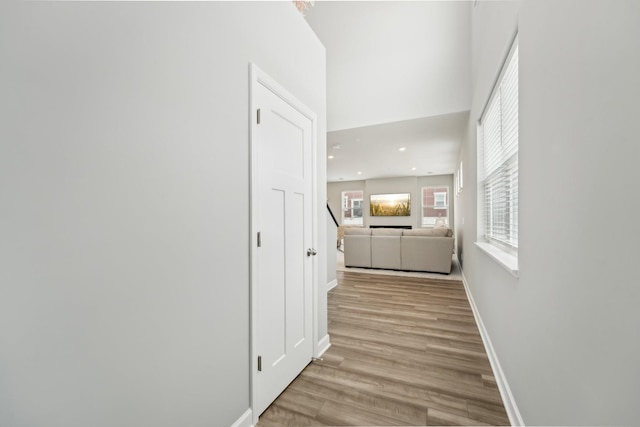 hall featuring light hardwood / wood-style floors